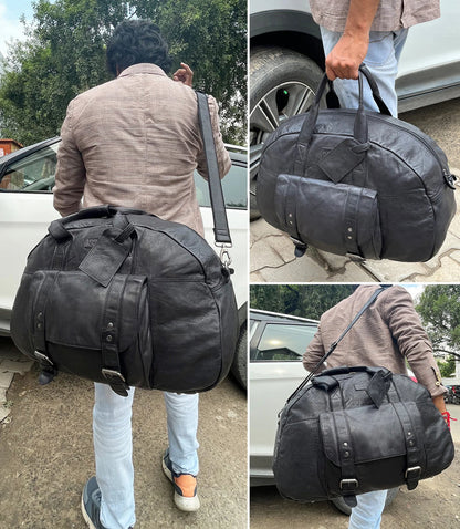 leather duffle bag