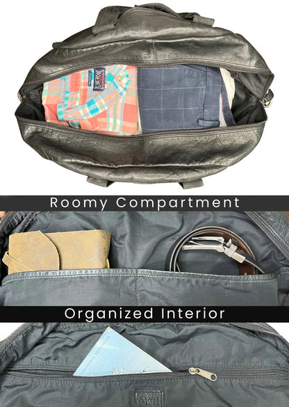 leather duffle