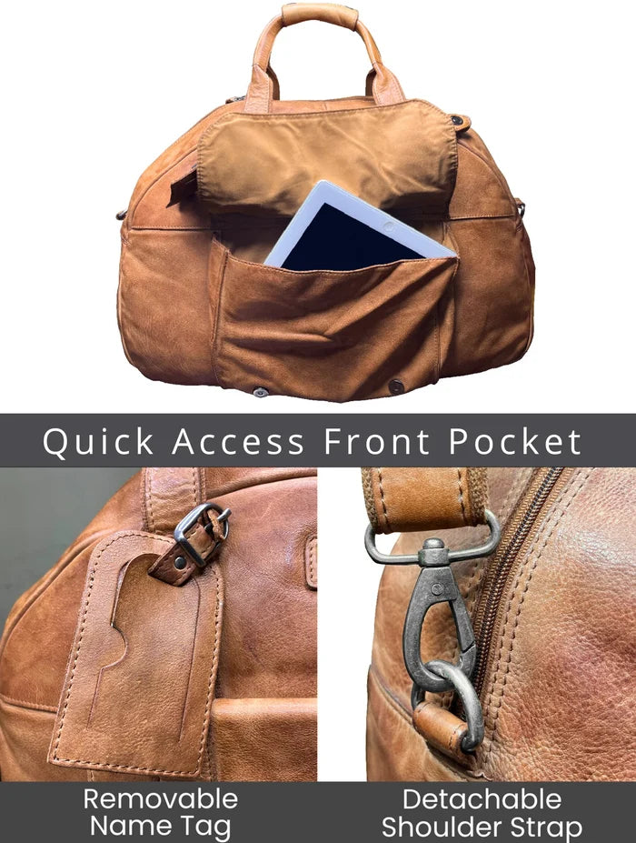 mens leather duffle bag