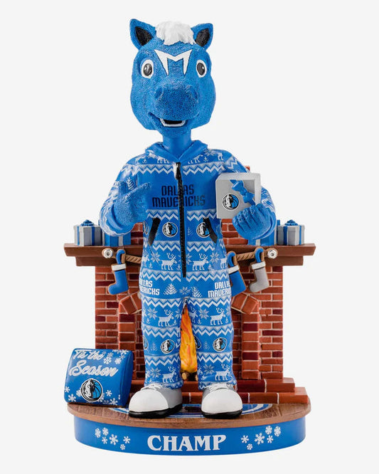 Champ Dallas Mavericks 2022 Holiday Mascot NBA Basketball Bobblehead