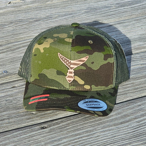 chasing-tail-american-leather-patch-snap-back-hat-tropic-multi-cam-green-front