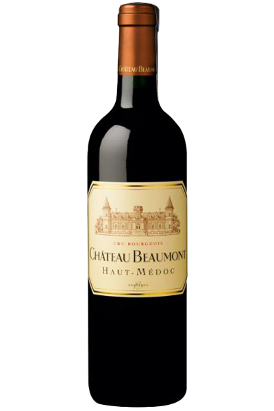 Chateau Beaumont Haut-Medoc wine bottle on a white background