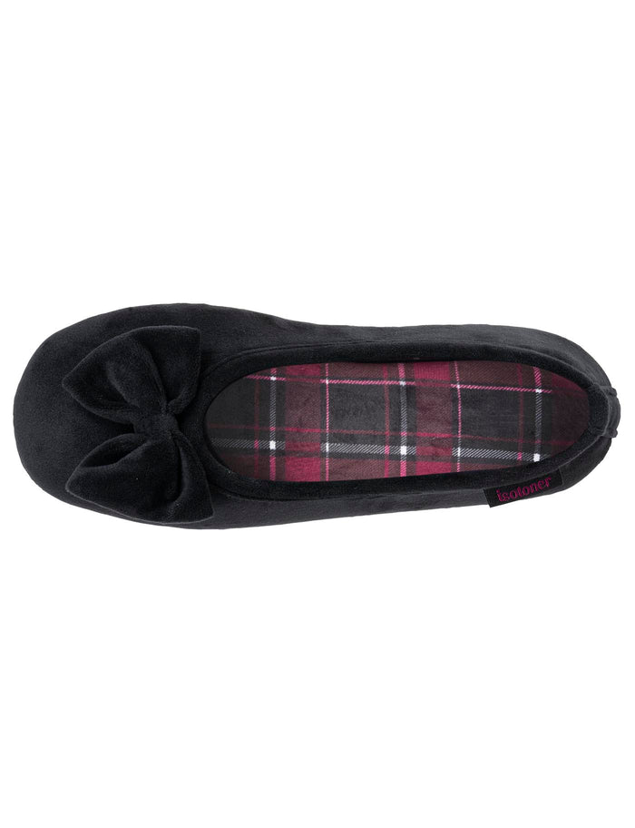 Chaussons ballerines Femme Noir rouges