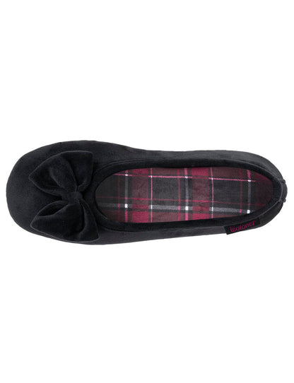Chaussons ballerines Femme Noir rouges