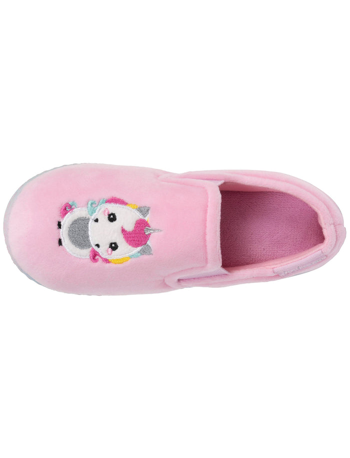 Chaussons mocassins Enfant Rose licorne