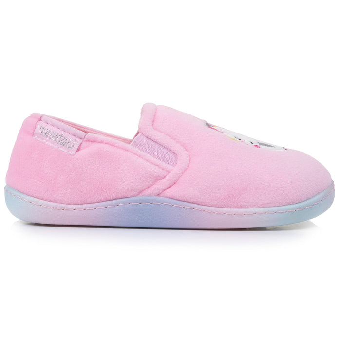 Chaussons mocassins Enfant Rose licorne