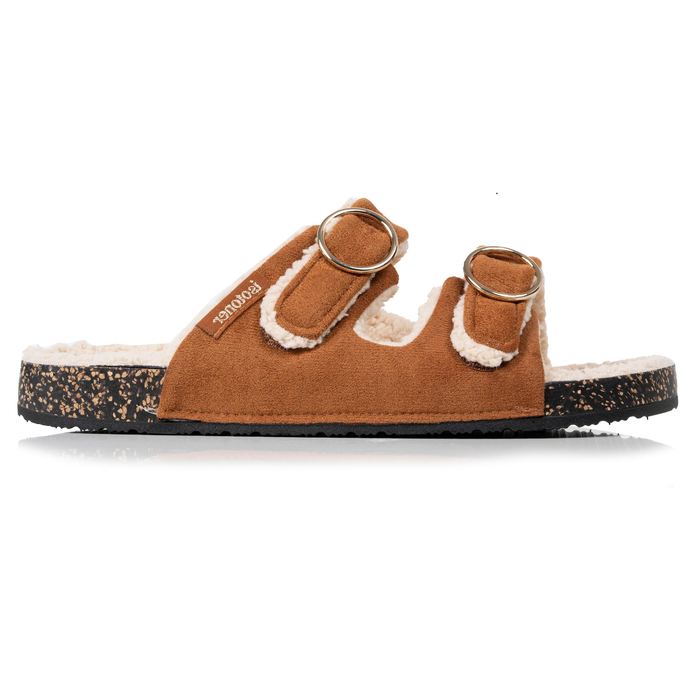 Chaussons sandales Femme Camel Sherpa