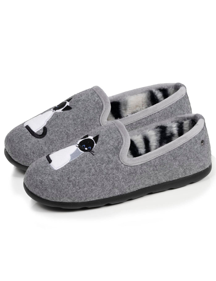 Chaussons slippers Femme Gris