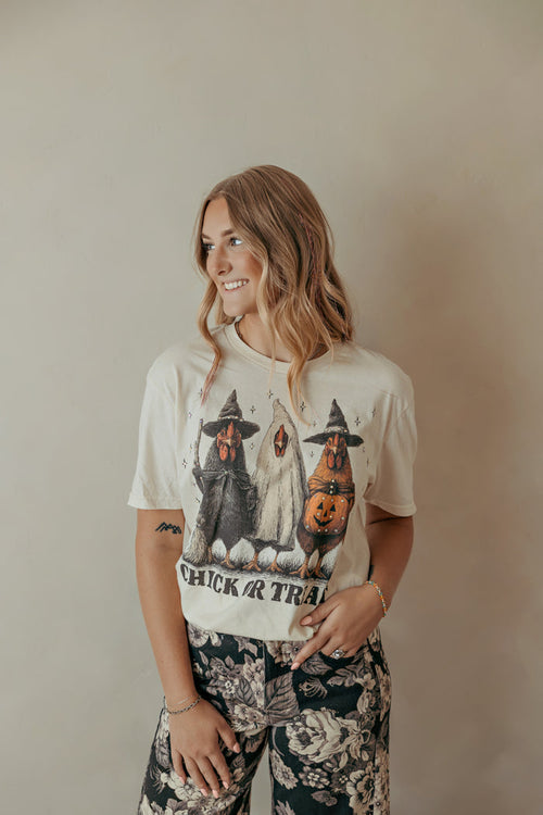 Chick Or Treat Graphic Tee Cream