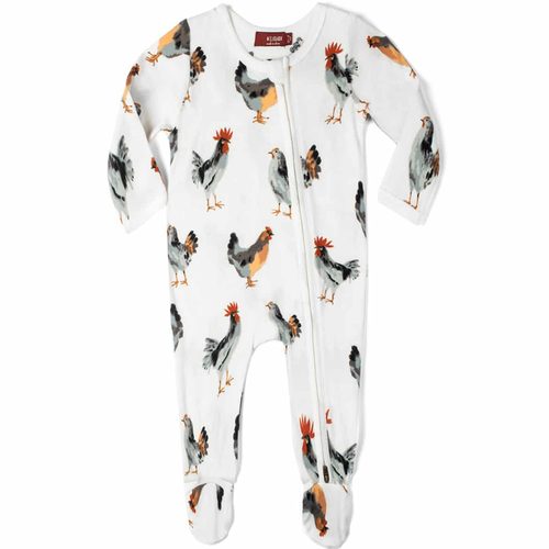 Chicken Luxe Stretch Footed Romper