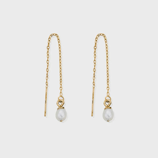 ChloBo Ethereal Pearl Drop Earrings - Gold