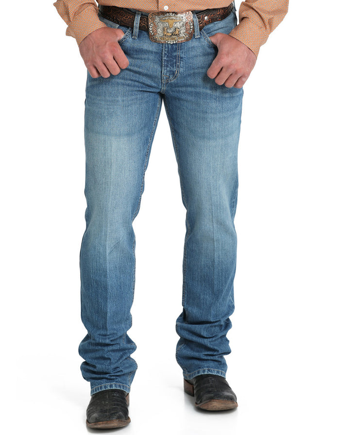 Cinch Men's Ian Slim Fit Bootcut Jean in Medium Stonewash