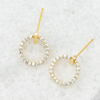 Circle Gold Zircon Stud Earrings- Made By Survivors