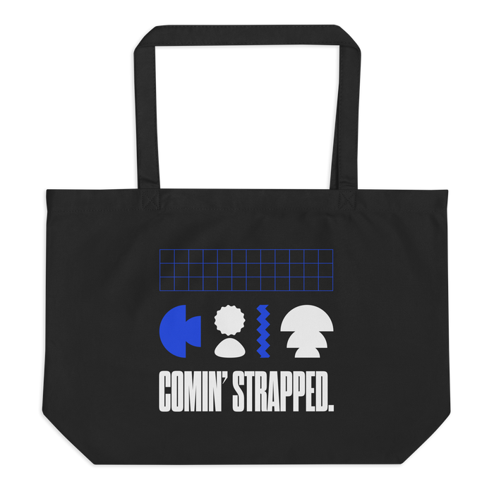 Comin' Strapped large organic tote bag