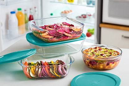Cook & Store - Round glass dish with lid compatible air fryer