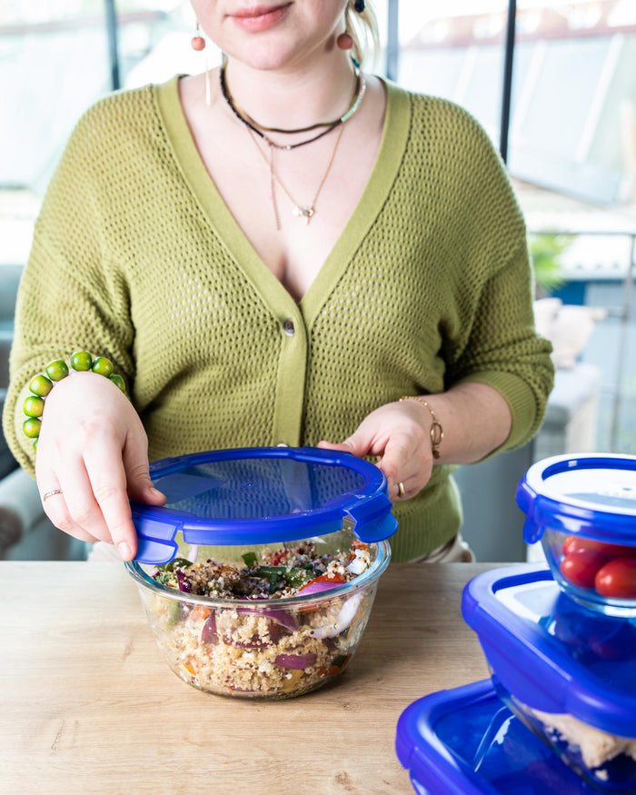 Cook&Go - Round glass storage container with waterproof lid