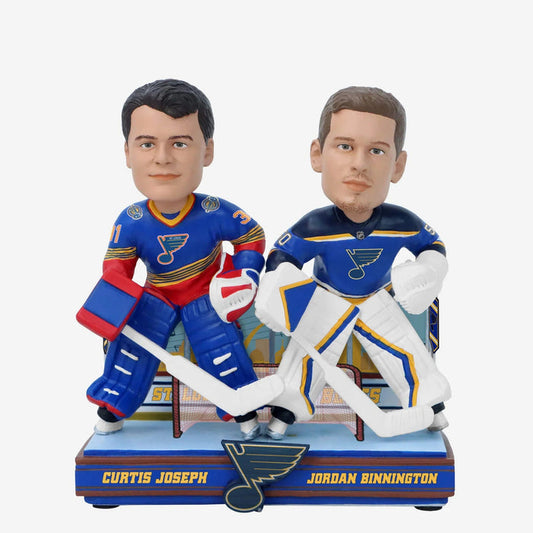 Curtis Joseph & Jordan Binnington St. Louis Blues Then And Now Bobblehead NHL