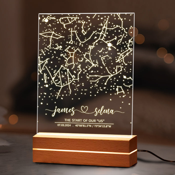 Custom Star Map on Night Light | Anniversary Gift For Couple