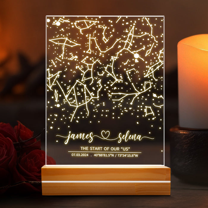 Custom Star Map on Night Light | Anniversary Gift For Couple