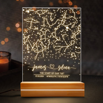 Custom Star Map on Night Light | Anniversary Gift For Couple