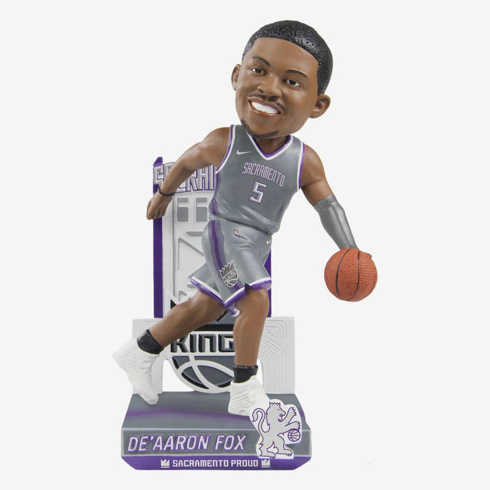 De'Aaron Fox Sacramento Kings 2023 City Jersey NBA Basketball Bobblehead