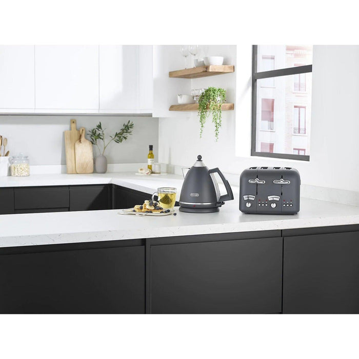 DeLonghi Argento Silva 1.7L 3000W Jug Kettle - Grey | KBX3016.GY from DID Electrical - guaranteed Irish, guaranteed quality service. (6977506738364)