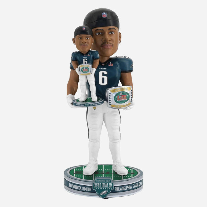 DeVonta Smith Philadelphia Eagles Super Bowl LIX Champions Bobble Dubblz NFL Bobblehead