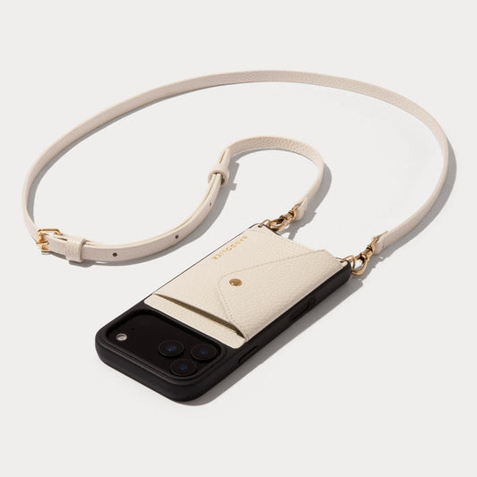 Donna Side Slot Crossbody Bandolier - Ivory/Gold