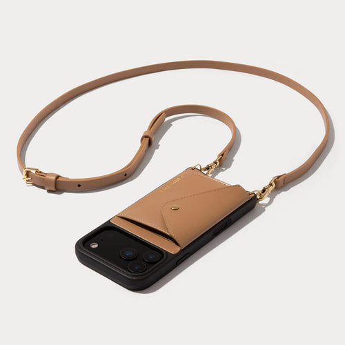 Donna Side Slot Crossbody Bandolier - Tan/Gold