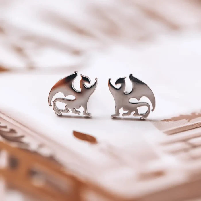 Dragon Stainless Steel Stud Earrings Silver jewelry