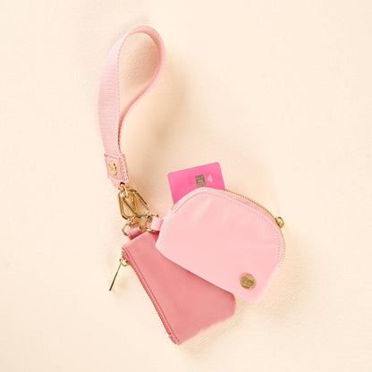 Dynamic Duo Pouch Wristlet - Rose