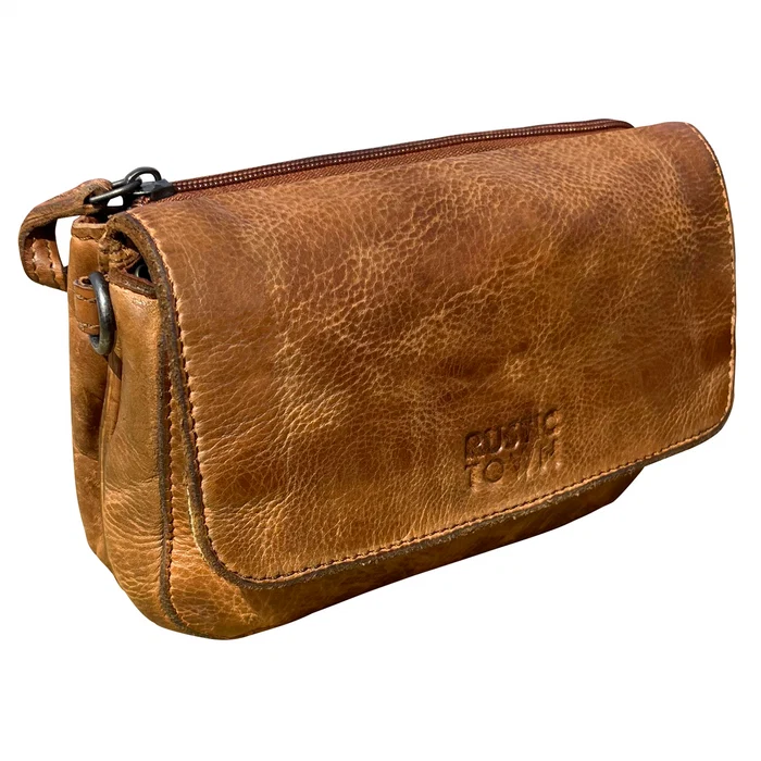 Elara Leather Wallet Travel Purse Waist Bag for Women, Cognac