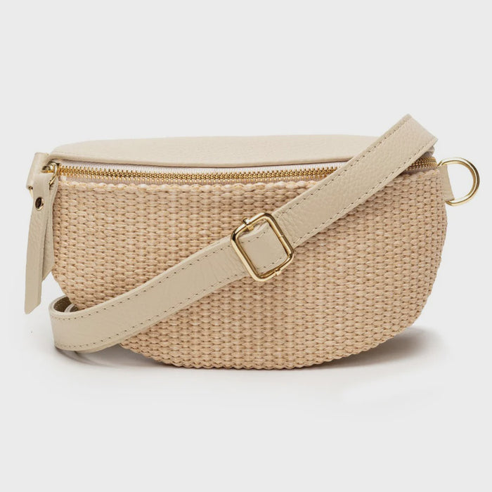 Elie Beaumont Raffia Sling Bag - Stone