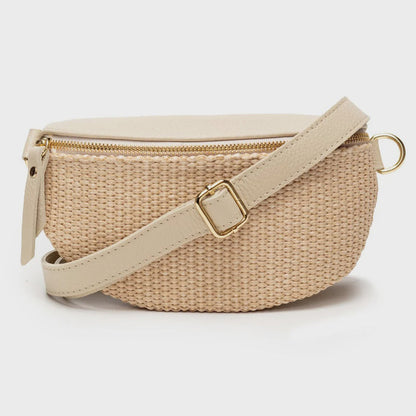 Elie Beaumont Raffia Sling Bag - Stone