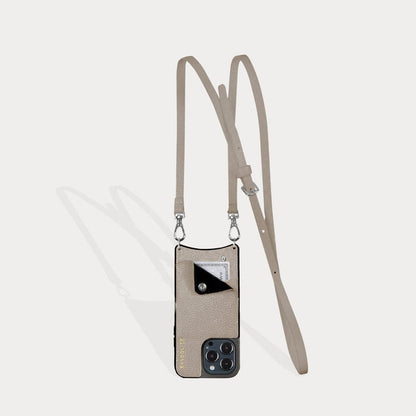 Emma Pebble Leather Crossbody Bandolier - Greige/Silver Bandolier Bandolier
