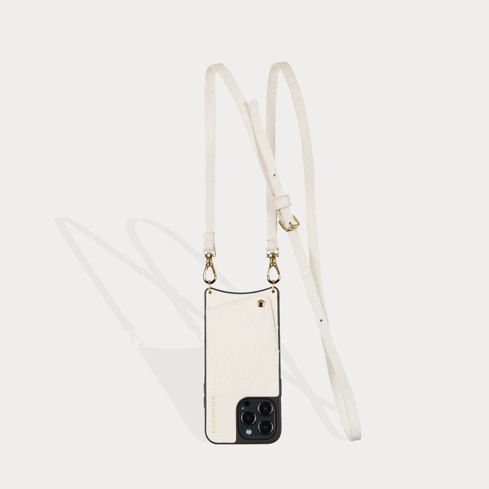 Emma Pebble Leather Crossbody Bandolier - Ivory/Gold Bandolier