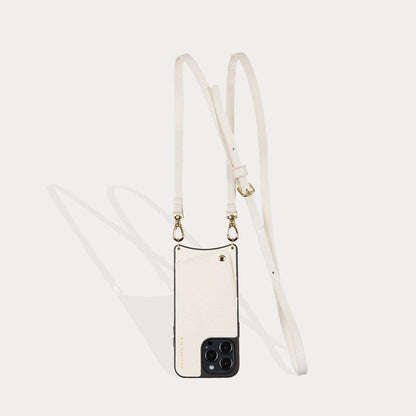 Emma Pebble Leather Crossbody Bandolier - Ivory/Gold Bandolier