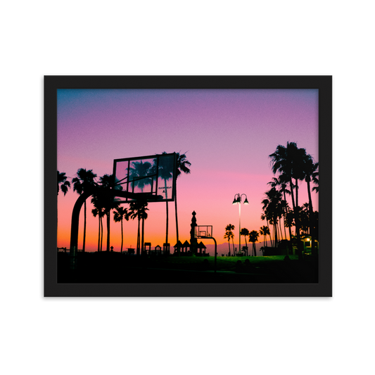 Empty Venice Courts During Quarantine - Framed Matte Paper Poster