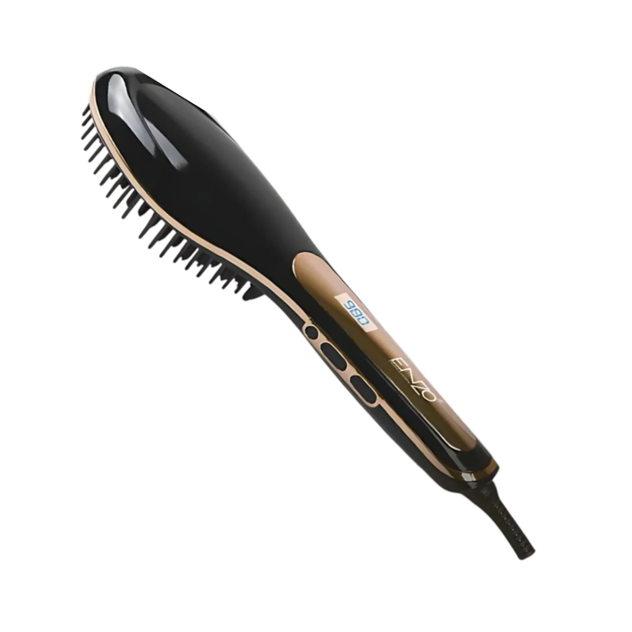 Enzo Hair Straightener Brush, Black