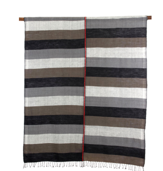 Ethiopian Grey & Black Cotton Throw or Tablecloth, Fair Trade, Employs Artisans, Eco-Friendly - Give Back Goods