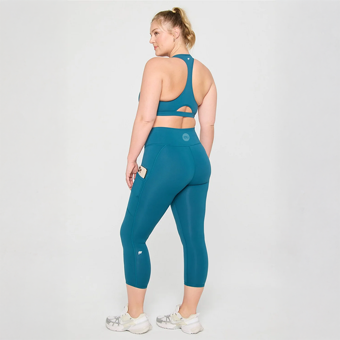 Fabletics - Women's On The Go Powerhold High-waisted Capri Legging - Green Abyss
