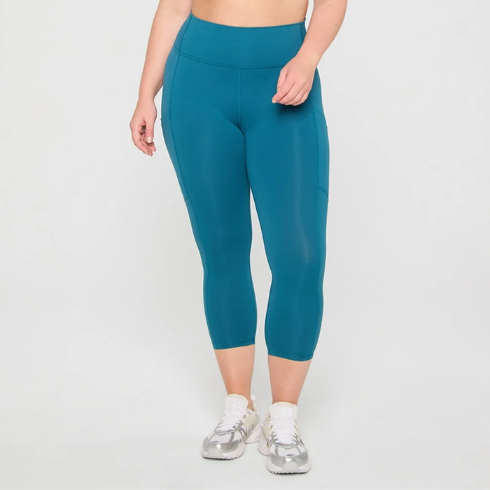 Fabletics - Women's On The Go Powerhold High-waisted Capri Legging - Green Abyss