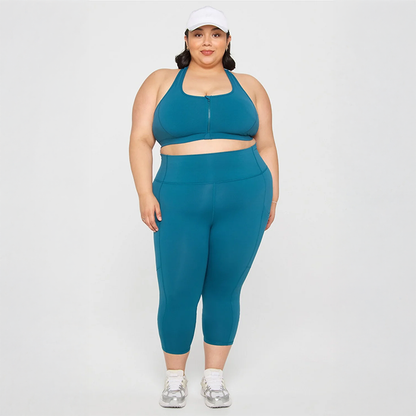 Fabletics - Women's On The Go Powerhold High-waisted Capri Legging - Green Abyss