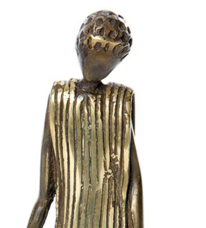 Family with Child Bronze Sculpture, Fair Trade, Educates Artisans- Eco-Friendly