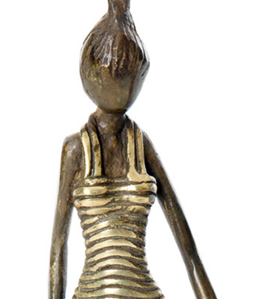 Family with Child Bronze Sculpture, Fair Trade, Educates Artisans- Eco-Friendly