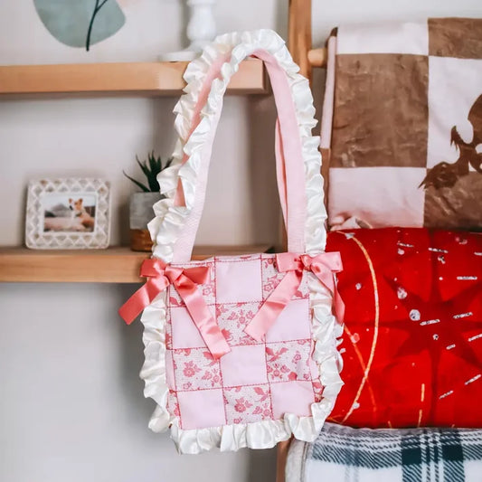 Fantasy Quilted Ruffle Tote Bag Bags