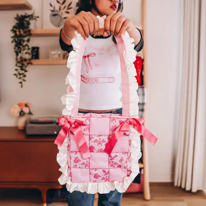 Fantasy Quilted Ruffle Tote Bag Bags
