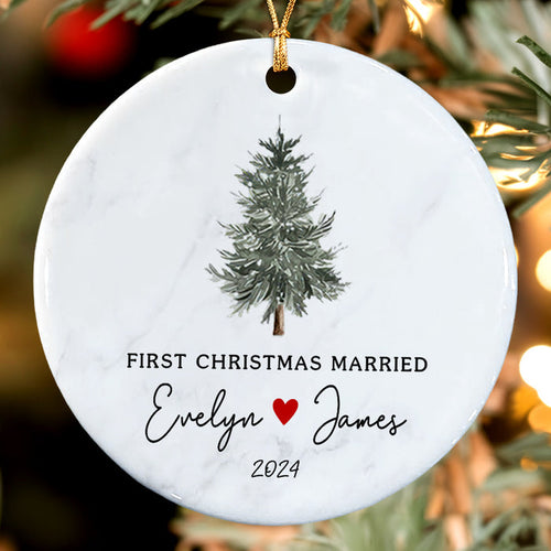 First Christmas Married Ornament | Mr Mrs Personalized Wedding Gift