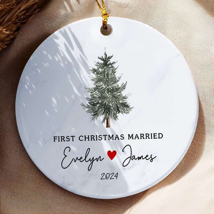 First Christmas Married Ornament | Mr Mrs Personalized Wedding Gift