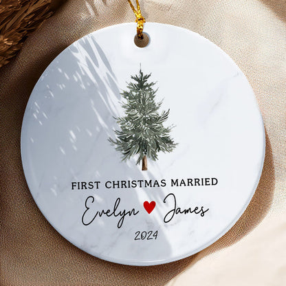 First Christmas Married Ornament | Mr Mrs Personalized Wedding Gift